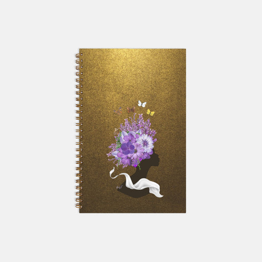 Mae in Purple, Journal Notebook Hardcover Spiral 5.5 x 8.5