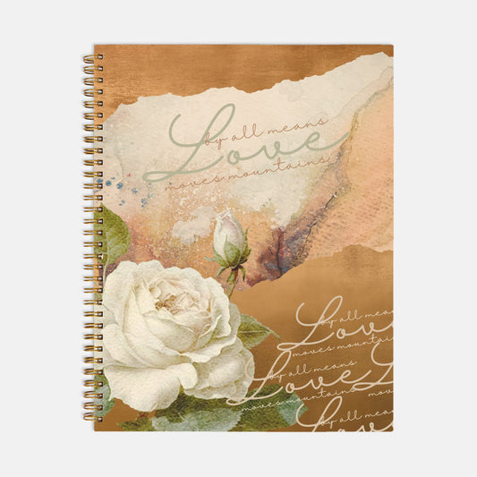 Softcover Love Moves Mountains Notebook Spiral 8.5 x 11