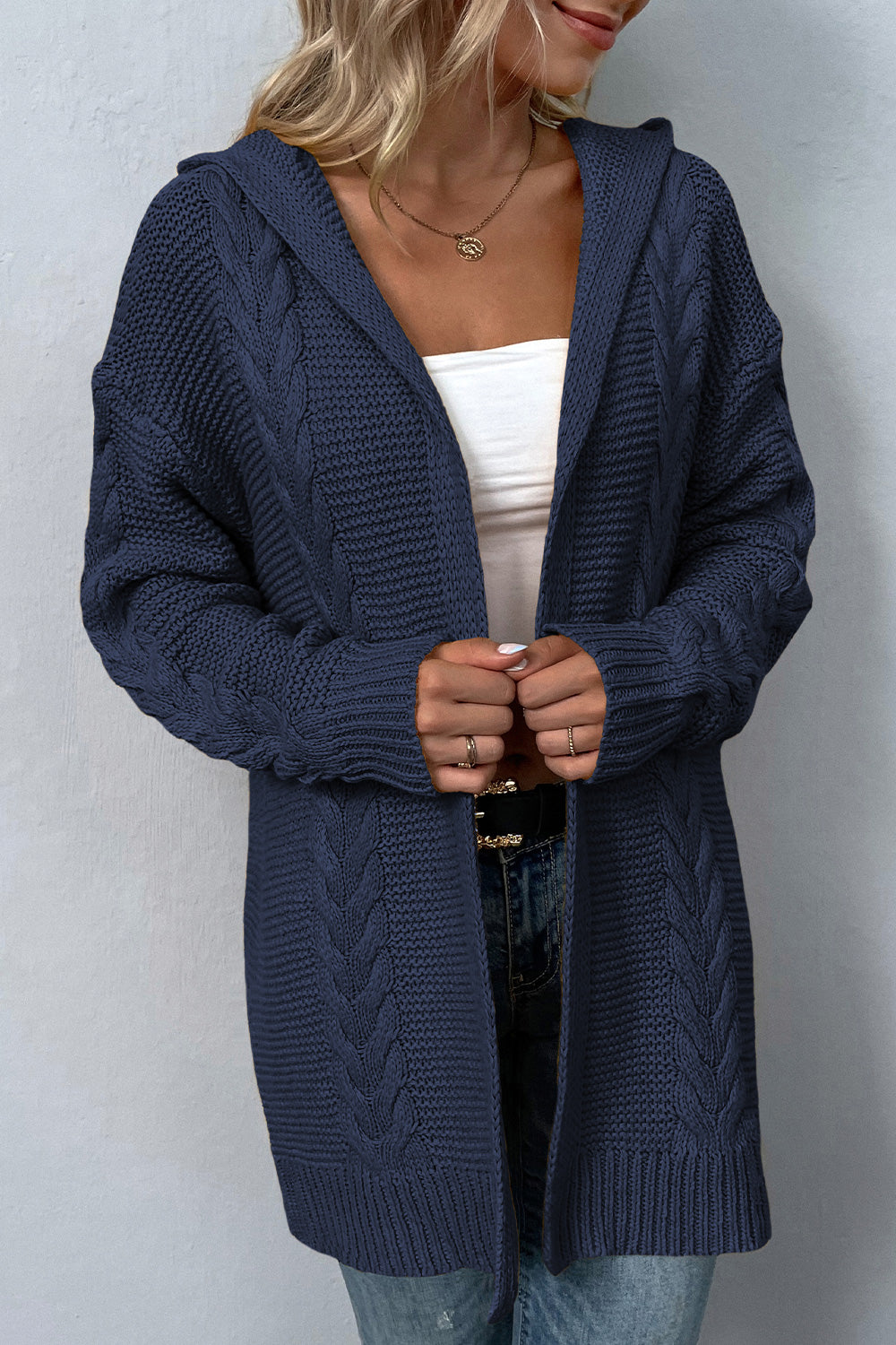 Work From Home Dropped Shoulder Cardigan